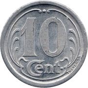 10 Centimes, France, 1921-1922 reverse image