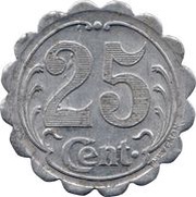 25 Centimes, France, 1921-1922 reverse image