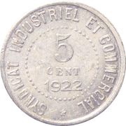 5 Centimes, France, 1918-1922 reverse image