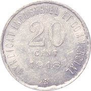 20 Centimes, France, 1918 reverse image