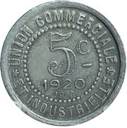 5 Centimes, France, 1920 reverse image