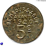 5 Centimes reverse image