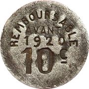 10 Centimes, France, 1917 reverse image