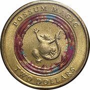 2 Dollars - Elizabeth II 4th Portrait - Possum Magic - Happy Hush, Australia, 2017 reverse image
