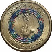 2 Dollars - Elizabeth II 4th Portrait - Possum Magic - Invisible Hush, Australia, 2017 reverse image