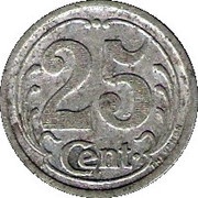 25 Centimes, France, 1922 reverse image