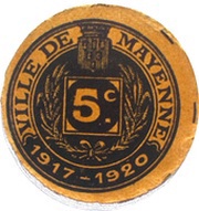 5 Centimes - Ville de Mayenne reverse image