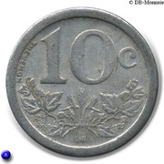 10 Centimes, France, 1921 reverse image