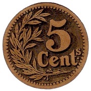 5 Centimes reverse image