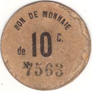 10 Centimes - Ville de Toufflers [59] reverse image