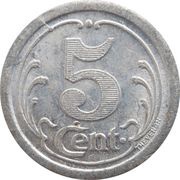 5 Centimes Vimoutiers, France, 1922 reverse image