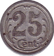 25 Centimes, France, 1922 reverse image