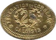 25 Centimes Calaisis, France, 1920 reverse image