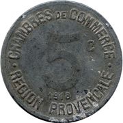 5 Centimes, France, 1918 reverse image