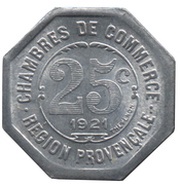 25 Centimes, France, 1921 reverse image