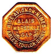 25 Centimes - Chambres de Commerce - Provençal Region Brass obverse image