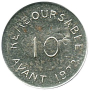 10 Centimes, France, 1917 reverse image