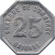 25 Centimes, France, 1920 reverse image