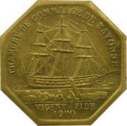 50 Centimes - Chambre de Commerce - Bayonne [64] Brass obverse image