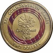 2 Dollars - Elizabeth II 4th Portrait - XXI Commonwealth Games - Emblem, Australia, 2018 reverse image