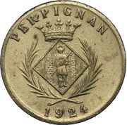 5 Centimes - Chambre Syndicale des Commerçants - Perpignan [66] Brass obverse image