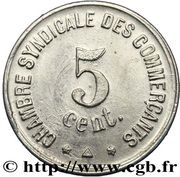 5 Centimes - Chambre Syndicale des Commerçants - Perpignan [66] Nickel-silver, France, 1917-1924 reverse image