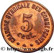 5 Centimes - Chambre Syndicale des Commerçants - Perpignan [66] Copper, France, 1924 reverse image
