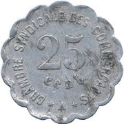 25 Centimes Perpignan, France, 1917-1924 reverse image