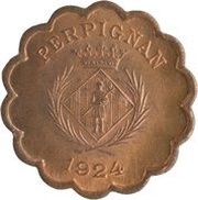 25 Centimes - Chambre Syndicale des Commerçants - Perpignan [66] Copper obverse image