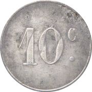 10 Centimes Crecy en Brie, France, 1918 reverse image