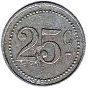 25 Centimes Crecy en Brie, France, 1918 reverse image