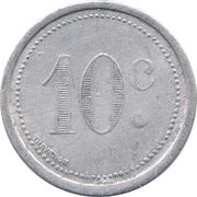 10 Centimes Elbeuf, France, 1921 reverse image