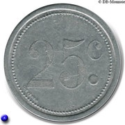 25 Centimes, France, 1921 reverse image
