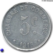 5 Centimes, France, 1918 reverse image