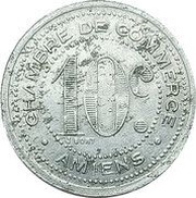 10 Centimes Amiens, France, 1920-1922 reverse image
