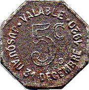 5 Centimes - Ville d'Albi [Tarn], France, 1920 reverse image