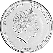 2 Dollars - Elizabeth II 4th Portrait - Dove - Silver Bullion - High Relief obverse image