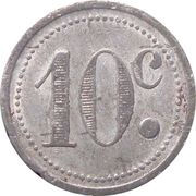 10 Centimes, France, 1920 reverse image