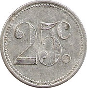 25 Centimes, France, 1920 reverse image