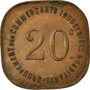 20 Centimes - Groupement des Commerçants, Industriels et Habitants - Joinville-le-Pont [94] Copper, France, 1918 reverse image