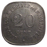 20 Centimes, France, 1917 reverse image