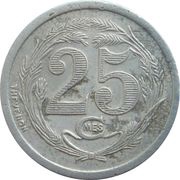 25 Centimes, France, 1922 reverse image