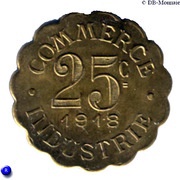 25 Centimes, France, 1918 reverse image