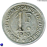 1 Franc, France, 1920 reverse image