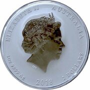 2 Dollars - Elizabeth II 4th Portrait - Year of the Dog - Silver Bullion Coin obverse image