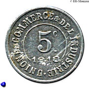 5 Centimes, France, 1918 reverse image