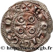 Obol with four annulets - Immobilization of Louis IV, France, 1100-1200 reverse image