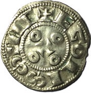 Denier with four annulets - Immobilization of Louis IV, France, 1100-1200 reverse image