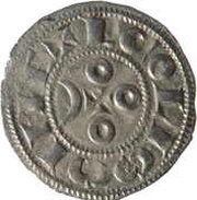 Denier with crescent - Immobilization of Louis IV, France, 1170-1245 reverse image