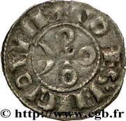 Denier - Hugh XII, France, 1260-1282 reverse image